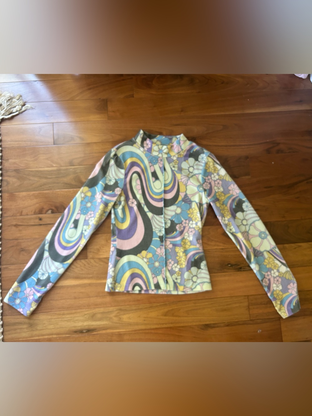 Damson Madder Peggy Psychedelic Ribbed Top.